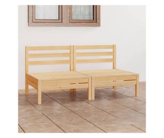 Διθέσιος καναπές κήπου, από μασίφ ξύλο πεύκου