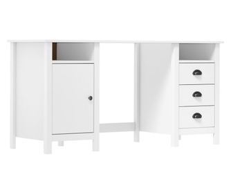 Pisalna miza Hill Range, bela, 150x50x74 cm, masiven borov les