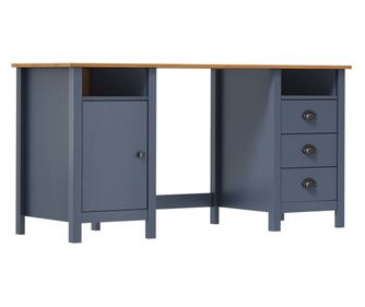 Pisarniška miza Hill Range, siva, 150x50x74 cm, masivni borov les