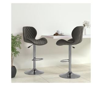 Bar stolčki, 2 kosi, temno sivi, žamet