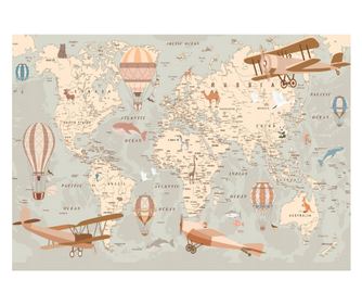Ταπετσαρία Παιδική Χάρτης του κόσμου 312x219 cm, Vlies Ταπετσαρία