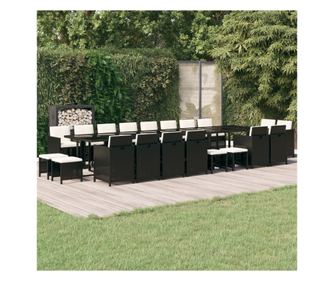 21 rszes fekete polyrattan kerti btor prnkkal