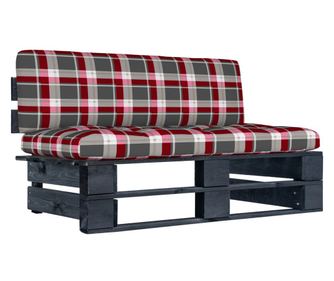 Градински диван от палети, черен, обработена борова дървесина