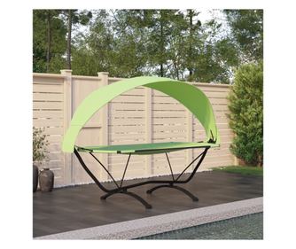 Hamak s baldahinom, zeleni, crni čelik i Oxford tkanina