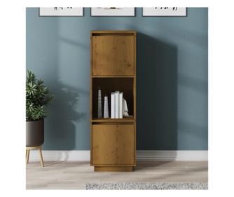 Stojalo, medeno rjavo, 38x35x117 cm, masivna borovina