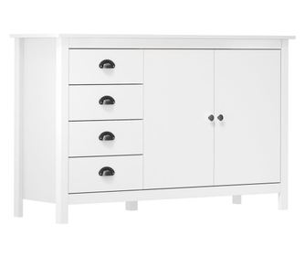 Servant Hill Range, 130x40x80 cm, bílá, masivní borové dřevo