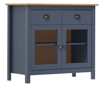 Hill Range Tálalószekrény, Szürke, 90 x 40 x 80 cm, Tömör fenyőfa