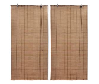 Rolo zavjese od bambusa, 2 kom., smeđe, 100x160 cm
