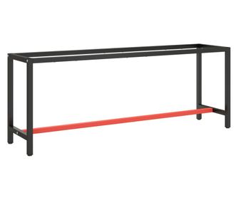 Okvir radne klupe, mat crna/mat crvena, 210x50x79 cm, metal