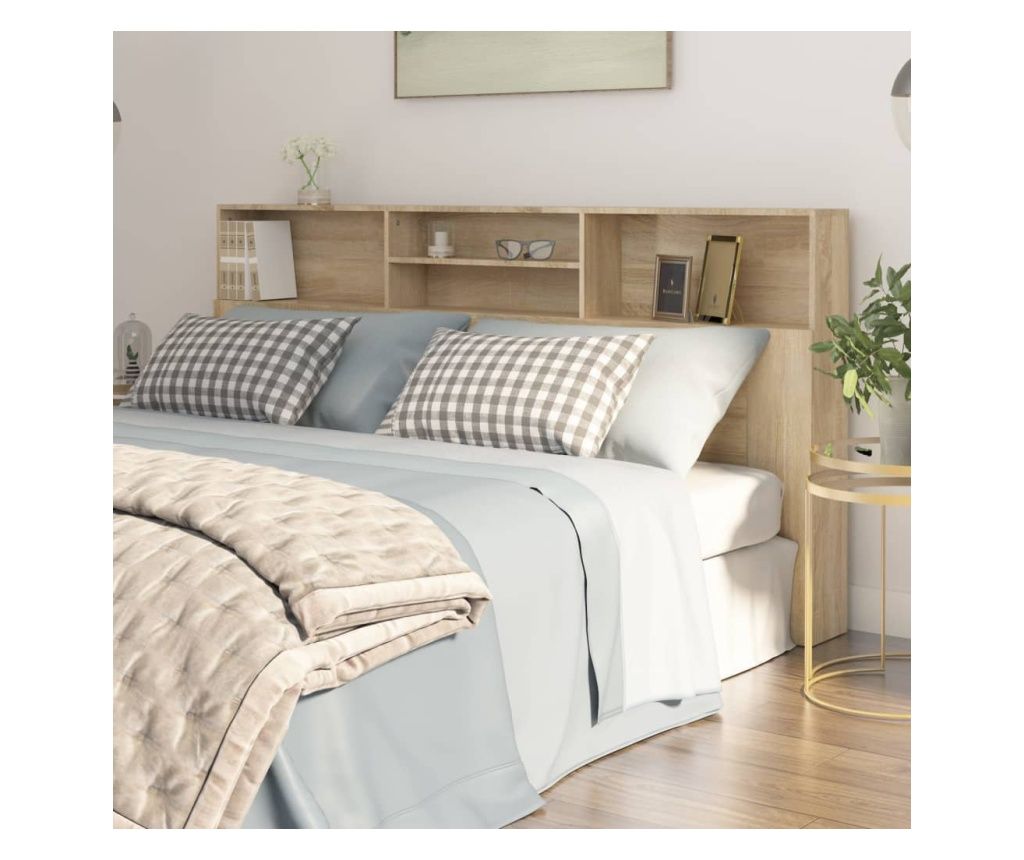Sonoma Oak Headboard Cabinet, 200x19x103.5 cm