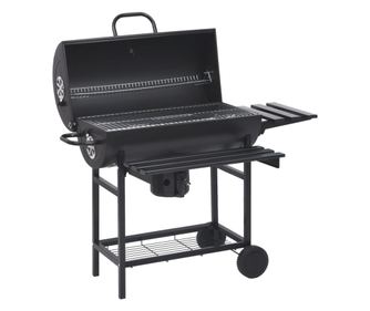 Roštilj na ugljen s kotačima i policama, crni, 115x85x95 cm, čelik