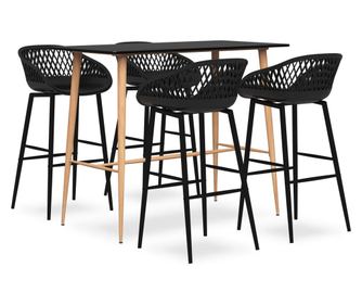 Set bar namještaja, 5 komada, crna