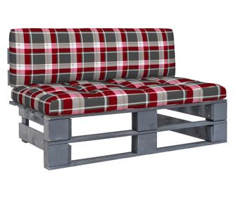 Canapea de mijloc din paleți de grădină, gri, lemn pin tratat