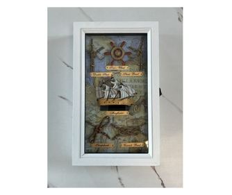 Морска кутия за ключове, 15х25h см, бял цвят