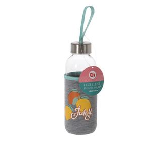 Μπουκάλι νερού Excellent Houseware, γυαλί, 6.2x19.2 εκ., 400 ml, τιρκουάζ