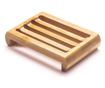 Sapuniera din lemn natural Bambus, anti-derapanta, drenaj apa, 10.9 x 7.5 cm, Maro