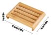 Sapuniera din lemn natural Bambus, anti-derapanta, drenaj apa, 10.9 x 7.5 cm, Maro