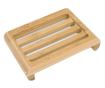 Sapuniera din lemn natural Bambus, anti-derapanta, drenaj apa, 10.9 x 7.5 cm, Maro