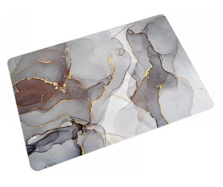 Covoras pentru baie Relax Time ultra absorbant, anti-alunecare, material Diaton, Model Marmura Safir , 40 x 60 cm, Grey