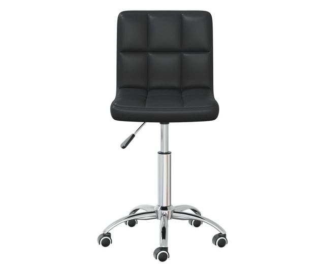 Okretni kuhinjski stolac, crn, ekološka koža