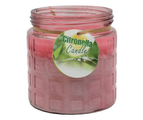 Lumânare parfumată roz cu citronella anti-insecte