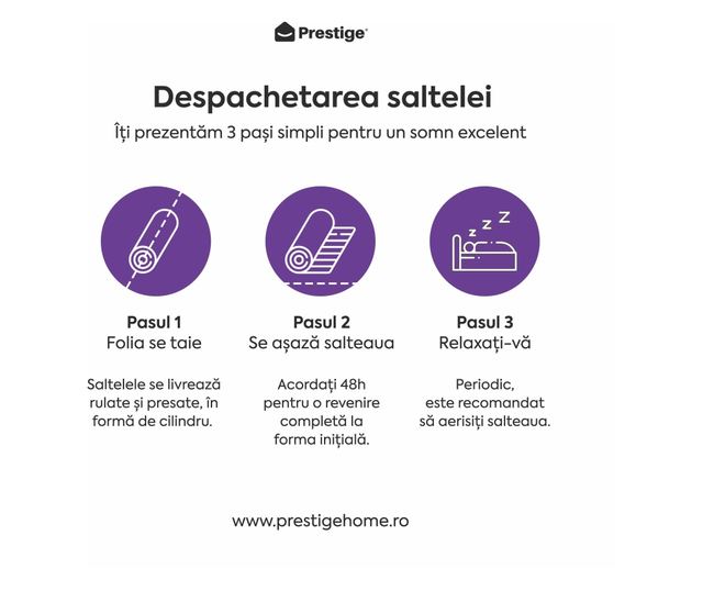 Saltea BASIC ERGO PURPLE LINE, spuma poliuretanica, reversibila, hipoalergenica, ortopedica  200x80x12cm