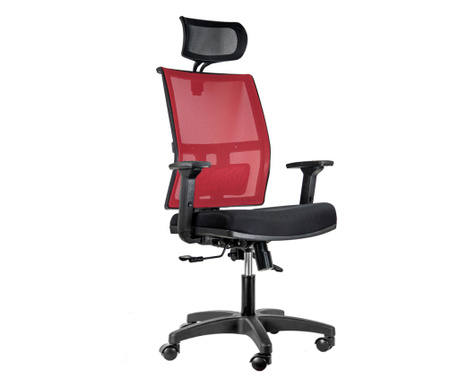 Irodai szék, Quasar & Co., Zeta Basic modell, fejtámlával, ergonomikus, állítható magasság és háttámla, deréktámasz, háló/ABS, p