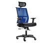 Irodai szék, Quasar & Co., Zeta Basic modell, fejtámlával, ergonomikus, állítható magasság és háttámla, deréktámasz, háló / ABS,