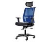 Irodai szék, Quasar & Co., Zeta Basic modell, fejtámlával, ergonomikus, állítható magasság és háttámla, deréktámasz, háló / ABS,