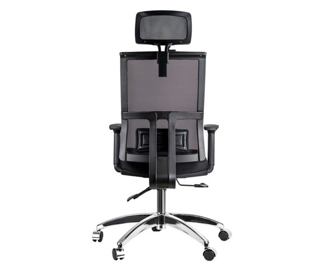 Irodai szék, Quasar &Co., Alfa Star modell, fejtámlával, ergonomikus, állítható magasság és háttámla, deréktámasz, háló/ABS, fek