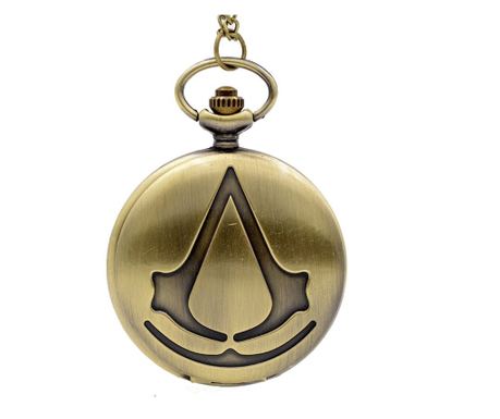 Ceas de buzunar MBrands cu logo Assassin's Creed lant Quartz