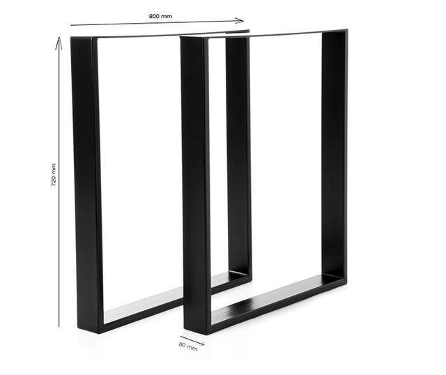 Set 2 picioare masa, stil scandinav, vopsire in camp electrostatic, finisaje premium, metal