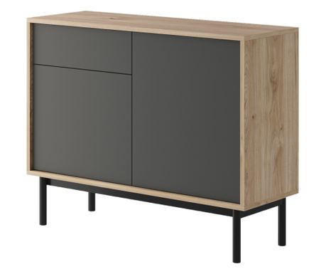 Комод, AKL FURNITURE, Basic, 104x39x84см, черен, меламин, ABS