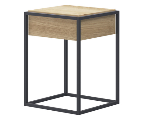 Noptiera, AKL FURNITURE, Enjoy, 40x40x56cm, bej, melamina, ABS