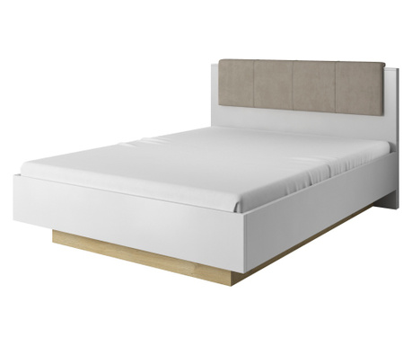 Zakonska postelja, AKL FURNITURE, Arco, 200x160x105cm, bela, melamin, ABS