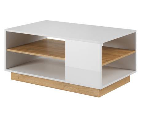 Masuta cafea, AKL FURNITURE, Arco, 100x60x46cm, alb, melamina, ABS