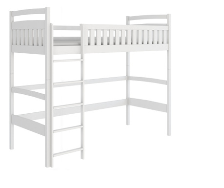 Otroška etažna postelja, AKL FURNITURE, Mia, 160x80x174cm, bela, borov les, FSC 100%