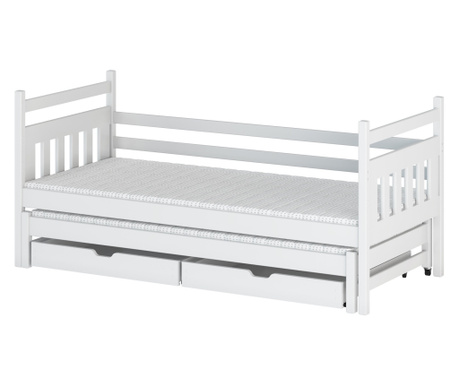 Детско легло, AKL FURNITURE, Daniel, 190x90x85см, бяло, борова дървесина, FSC 100%