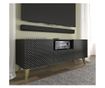 TV komoda, AKL FURNITURE, Ravenna P, 150x42x56cm, crna, zlatna, melamin, MDF, ABS