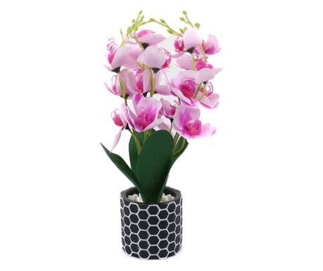 Ghiveci Cu Flori Artificiale, Orchid, Roz, 32cm - Roz, Plastic, 32cm