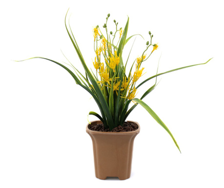 Aranjament Cu Flori Artificiale, Spring, Galben, 42cm - Galben, Plastic, 42cm