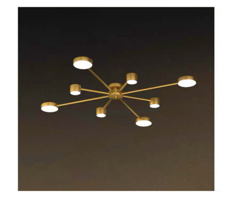 Lustra LED RFAN, Model R9029-8, Cu Telecomanda, 3 Tipuri De Lumina, Intensitate Reglabila, 96W, Auriu