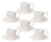 Комплект от 6 порцеланови чаши с чинийки, Copenaghen, 70 ml