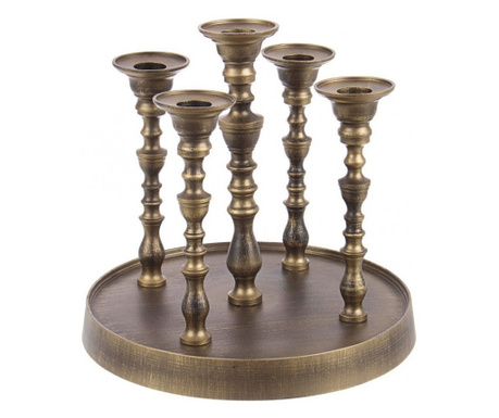 Set 2 bronastih aluminijastih svečnikov Kylie 23x22 cm