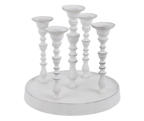 Set 2 belih aluminijastih svečnikov Kylie 23x22 cm