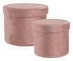 Set od 2 Averill ružičaste kutije od velura 18x14 cm, 22x16 cm