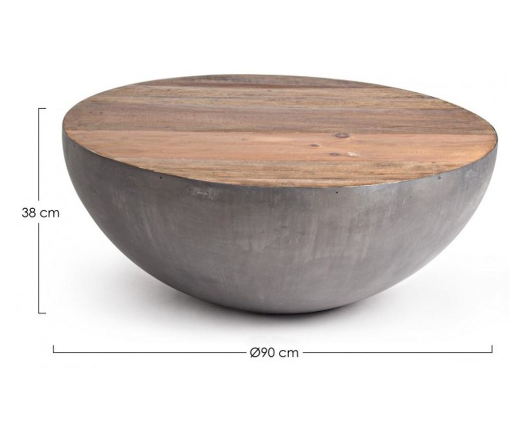 Konferenční stolek Lancaster z oceli a hnědého dřeva 90x38 cm - 2