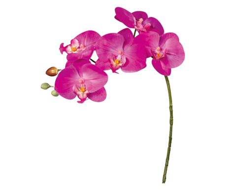 Orhidee artificiala roz cu aspect 100% natural, fir, 52 cm