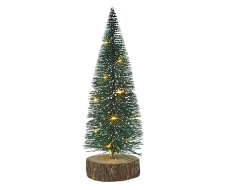 Mini karácsonyfa LED 40 cm, hó, fa alap