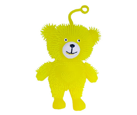 Figurina in forma de urs Puffer Bear antistres, stressball, cu lumini led, galben